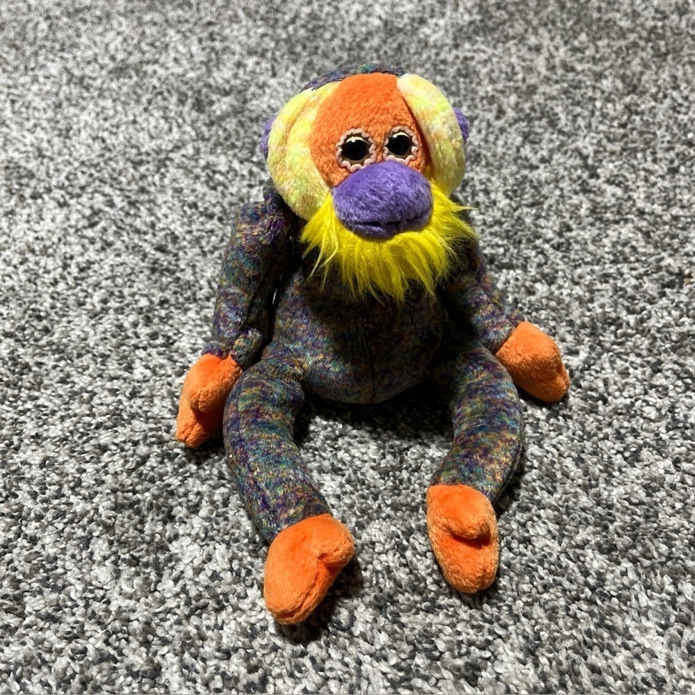 Ty Beanie Baby Bananas Orangutan Ape Plush 9” Retired 2000 Stuffed Animal Toy